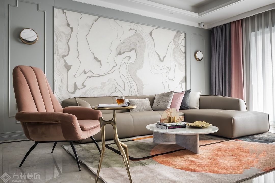 欧式风格 140平欧式艺术感的走廊将卧室连接起来-客厅